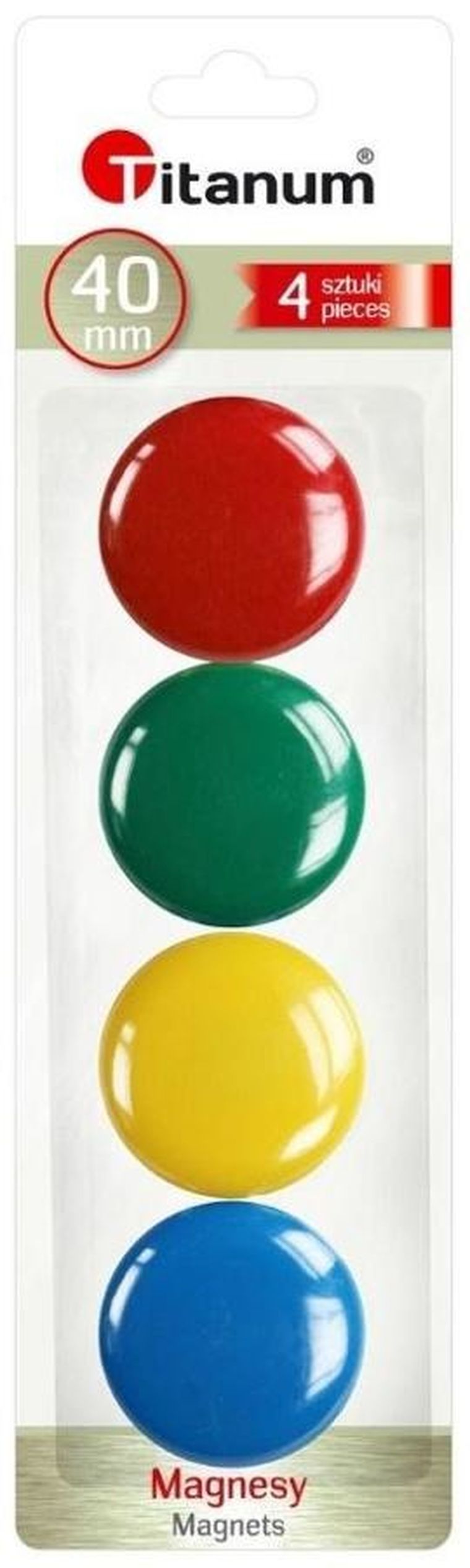 Titanum, magnesy do tablic, 40 mm, 4 szt.