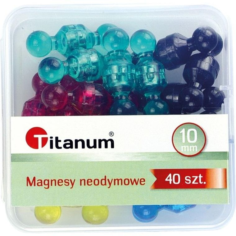 Titanum, magnesy neodymowe, pionki, 40 szt.