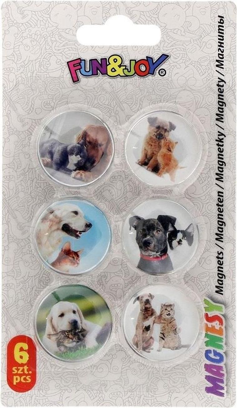 Titanum, magnesy szklane do tablic, psy koty