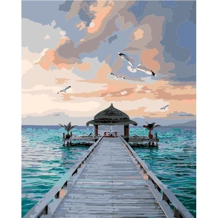 Titanum, malowanie po numerach, Pomost nad morzem, 40-50 cm