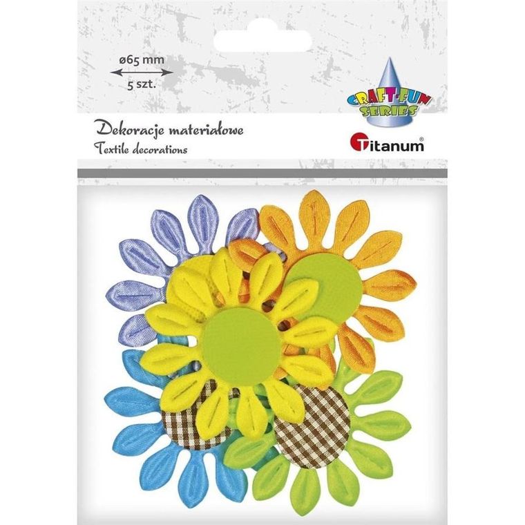 Titanum, materiałowe kwiaty 3D, 5 kolorów