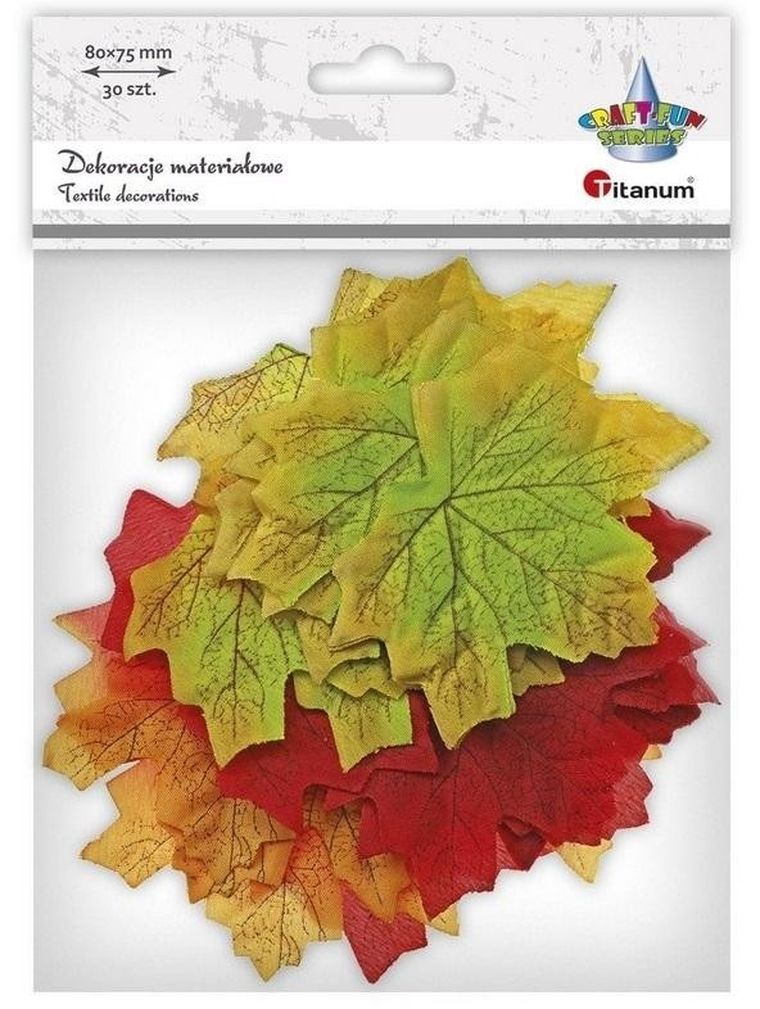 Titanum, materiałowe liście klonu, 85-70 mm, 30 szt.