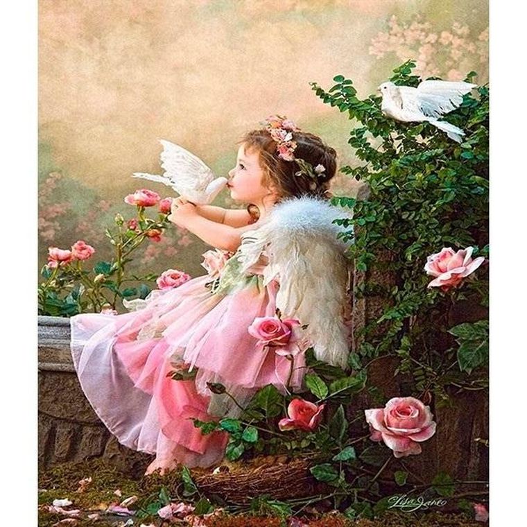 Titanum, mozaika diamentowa, Dziewczyna z gołeb, 30-40 cm