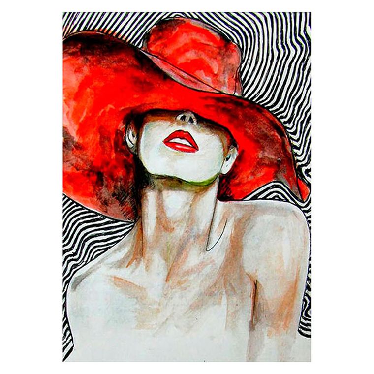 Titanum, mozaika diamentowa, Kobieta w kapelusz, 30-40 cm