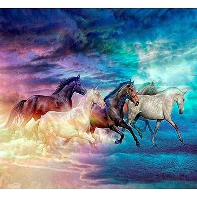 Titanum, mozaika diamentowa, Konie, 30-40 cm