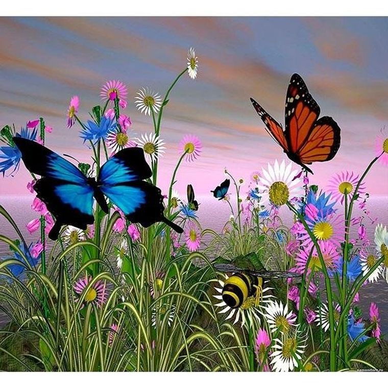 Titanum, mozaika diamentowa, Motyle, 30-40 cm
