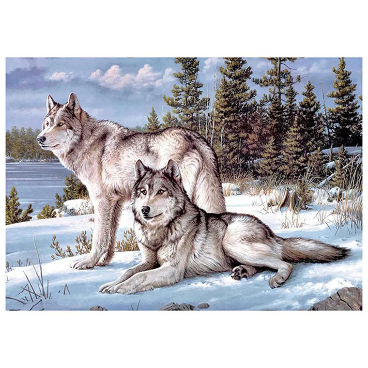 Titanum, mozaika diamentowa, Wilki, 30-40 cm