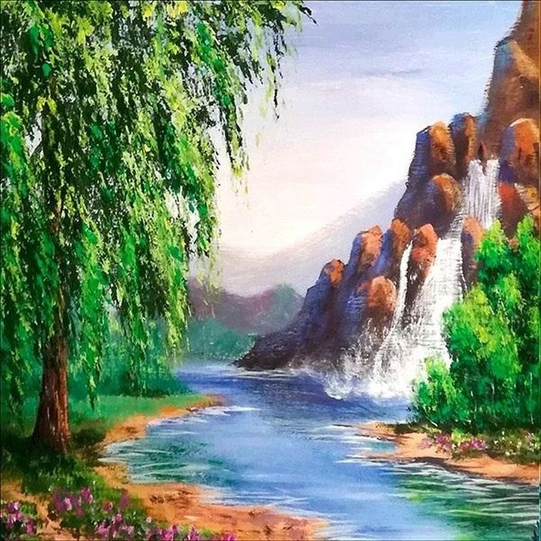 Titanum, mozaika diamentowa, Wodospad, 30-40 cm