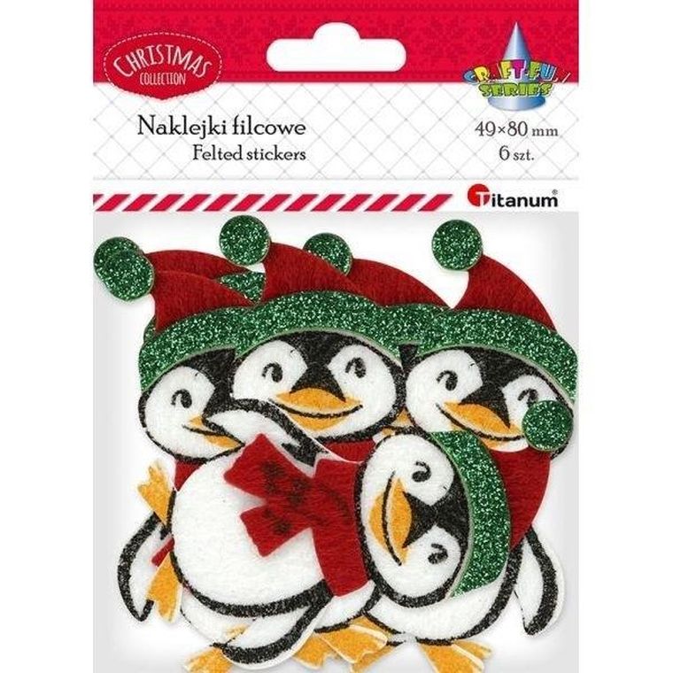 Titanum, naklejki filcowe 3D, pingwiny