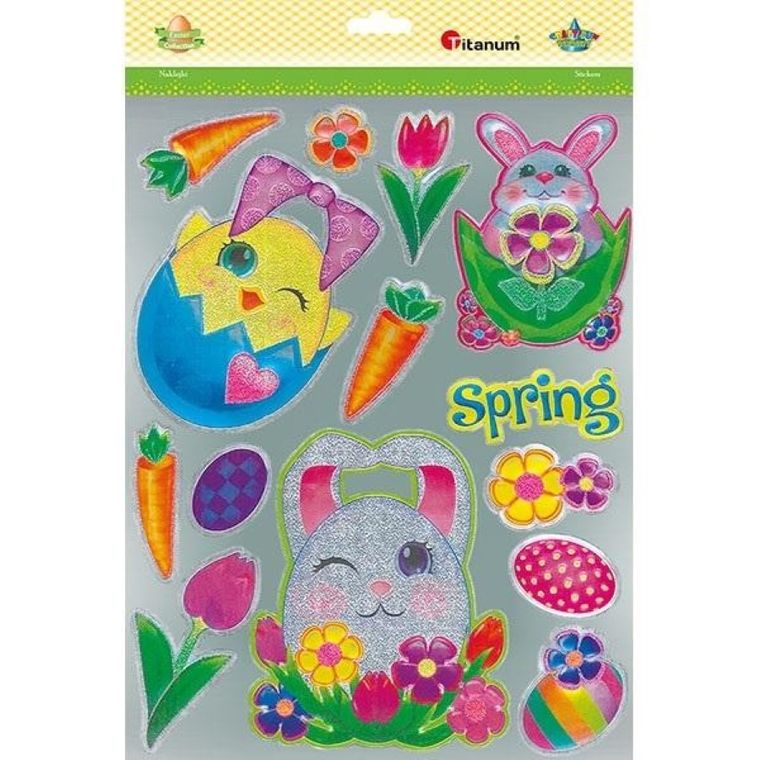 Titanum, naklejki foliowe, metaliczne, 14 szt.