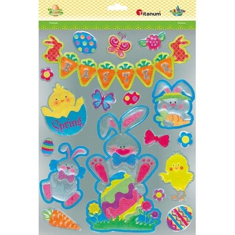 Titanum, naklejki foliowe, metaliczne, 18 szt.