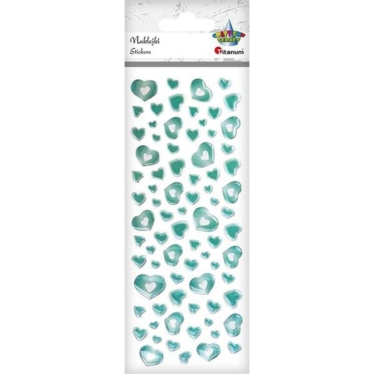 Titanum, naklejki foliowe, serca miętowe