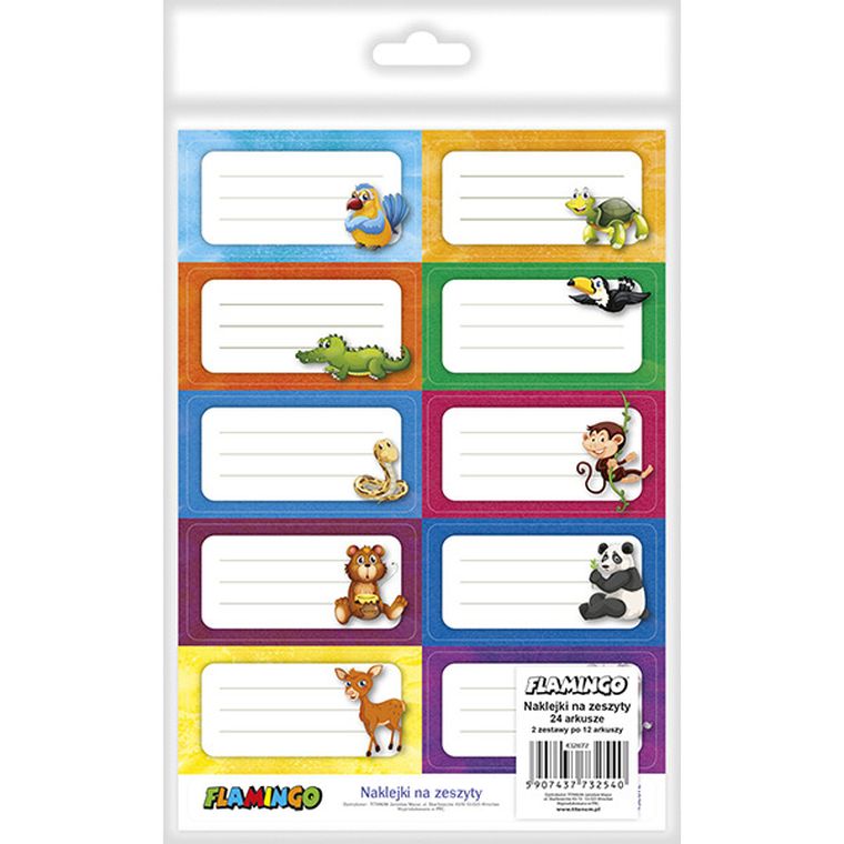 Titanum, naklejki na zeszyt, 38-75 mm