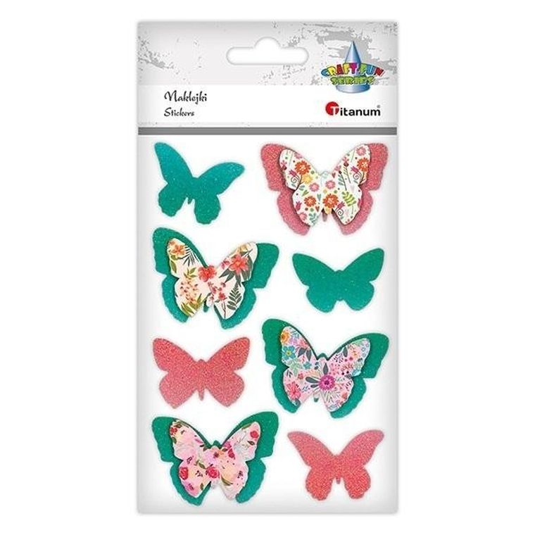 Titanum, naklejki papierowe 3D, motyle