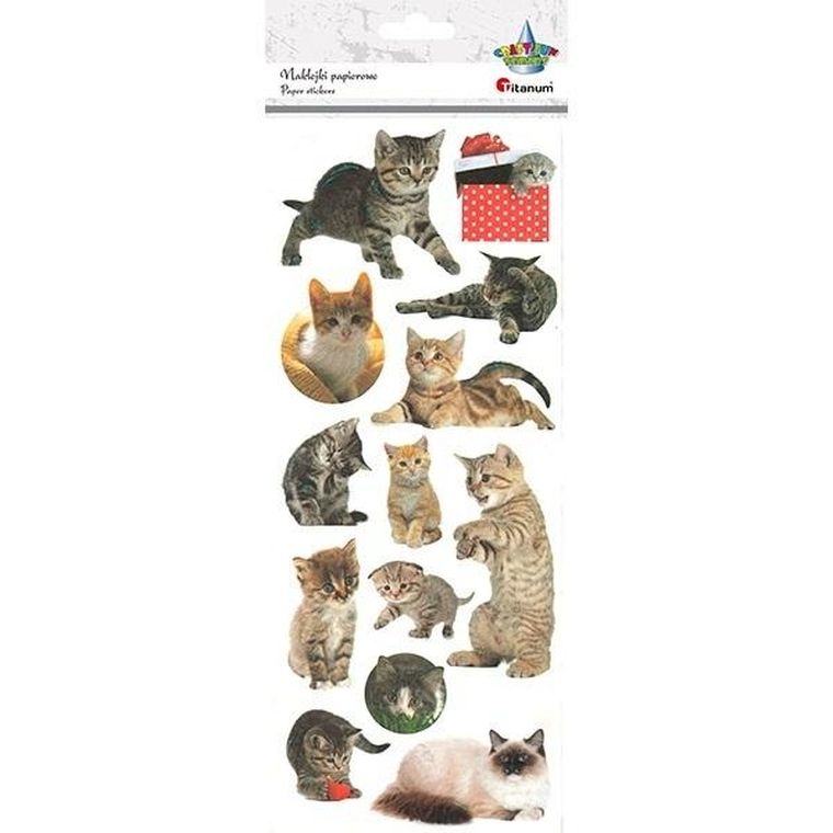 Titanum, naklejki papierowe, koty