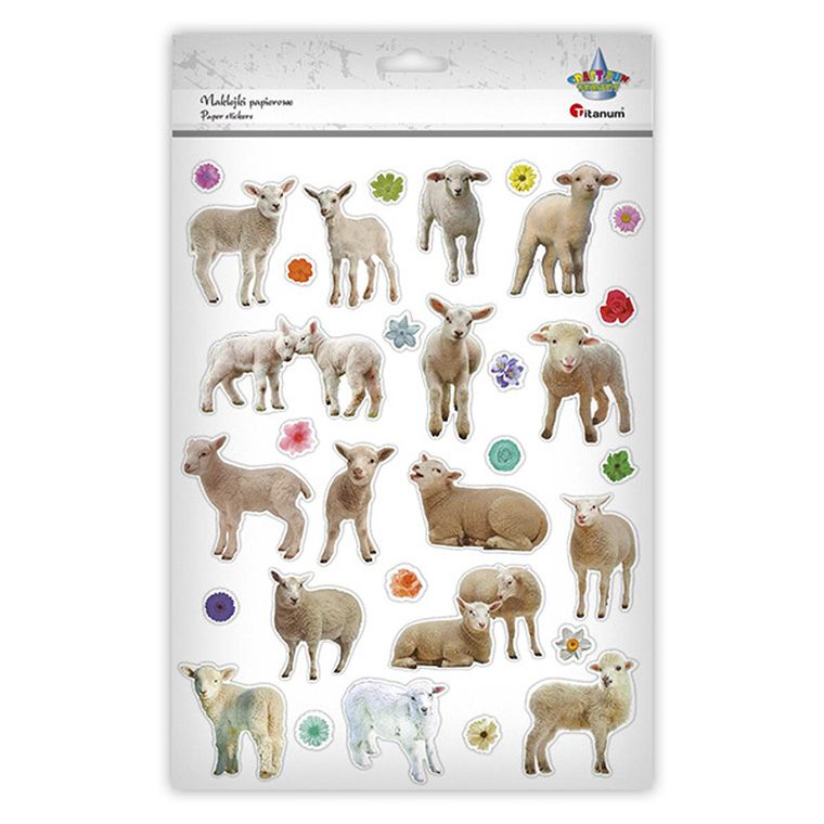 Titanum, naklejki papierowe, owce, 31 szt.