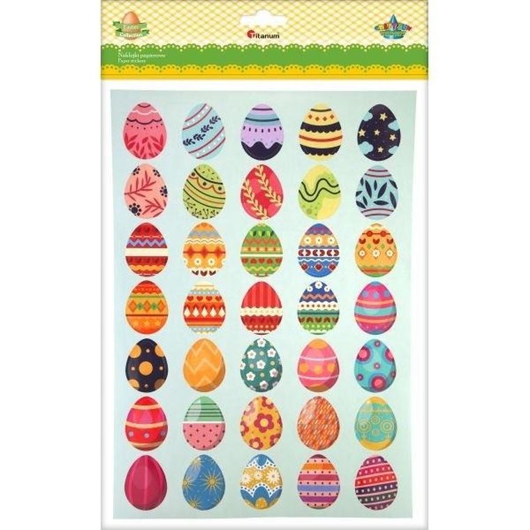 Titanum, naklejki papierowe, pisanki, 26-35 mm, 28 szt.