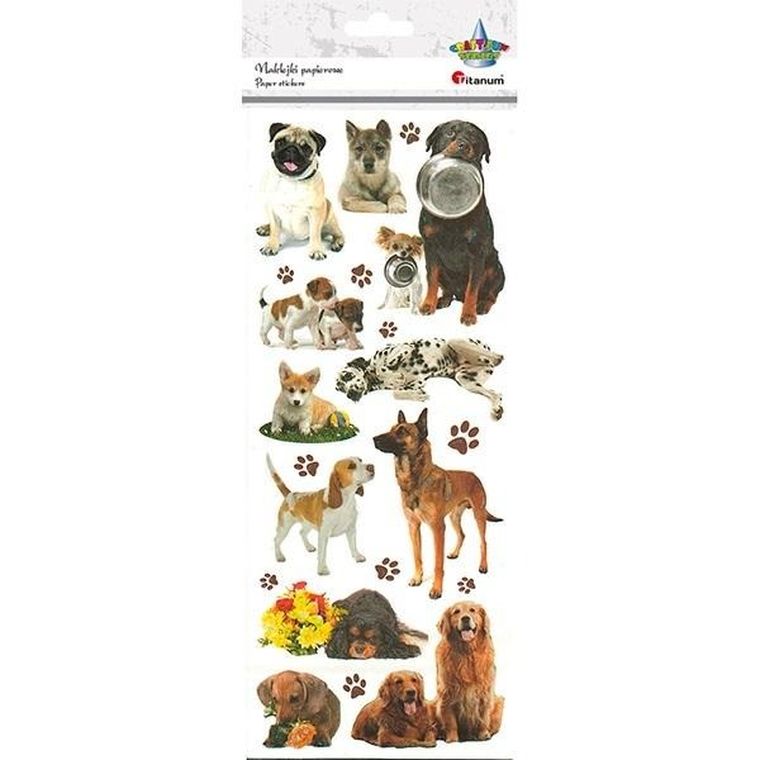 Titanum, naklejki papierowe, psy