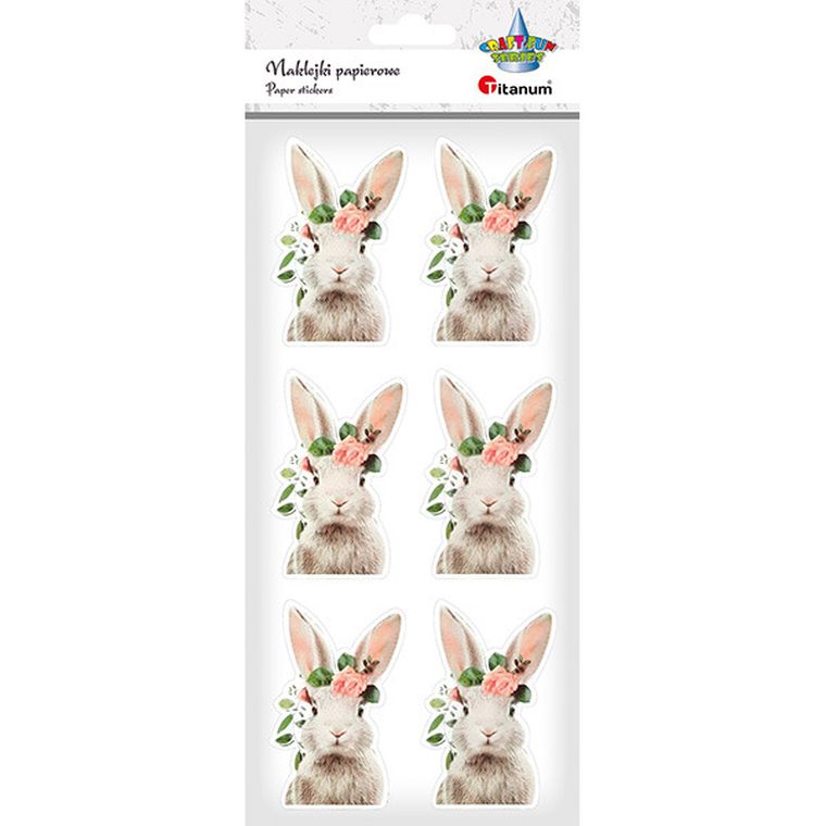 Titanum, naklejki papierowe, zając, 6 szt.