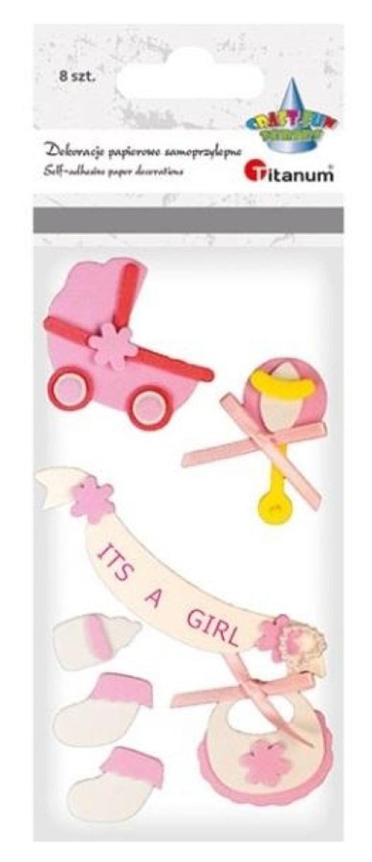 Titanum, naklejki piankowe, 3D, akcesoria noworodka, 8 szt.