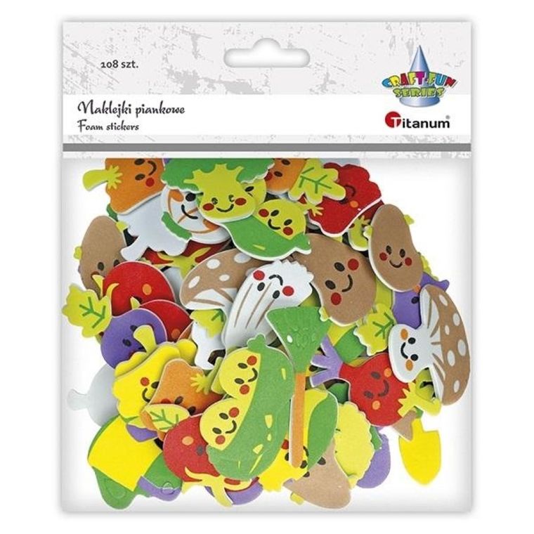 Titanum, naklejki piankowe, warzywa, 108 szt.