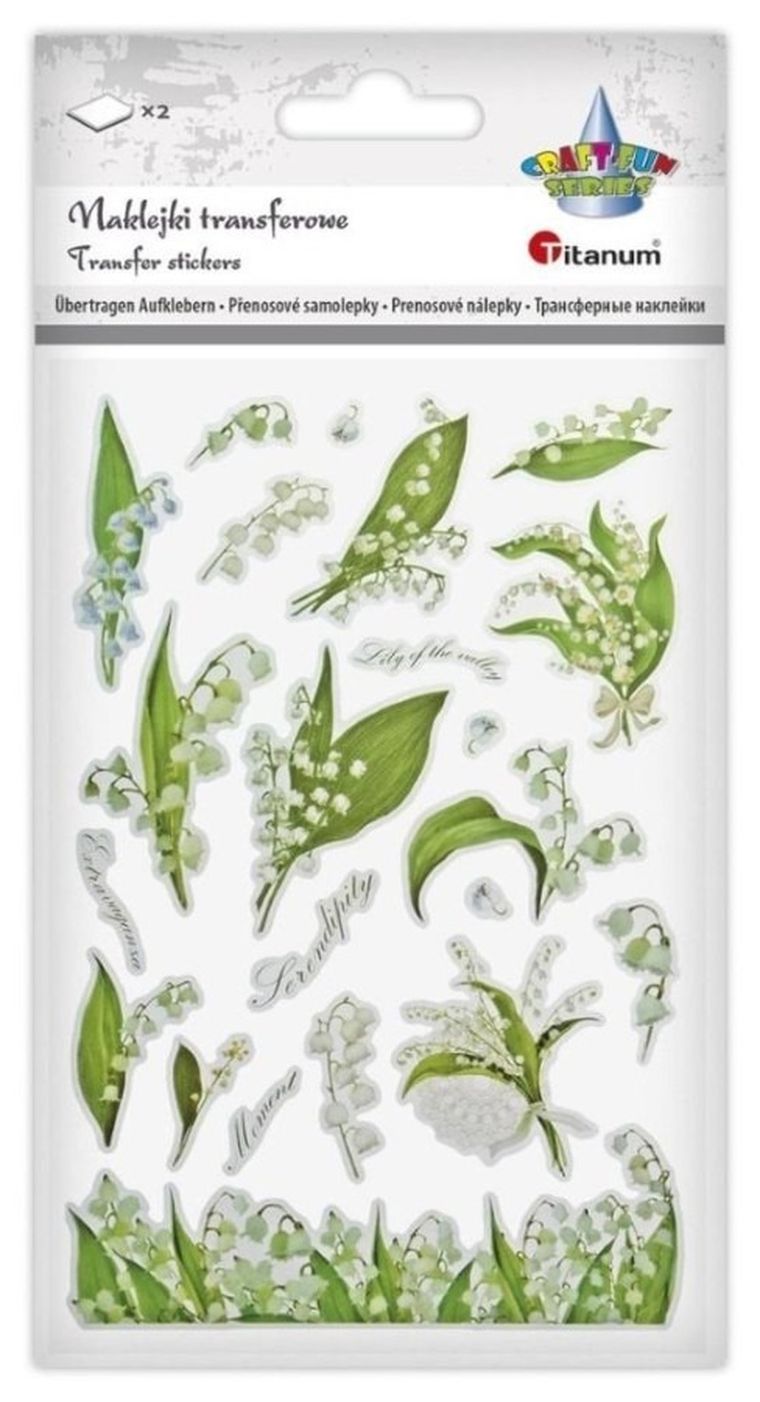Titanum, naklejki transferowe, konwalie, 2 arkusze