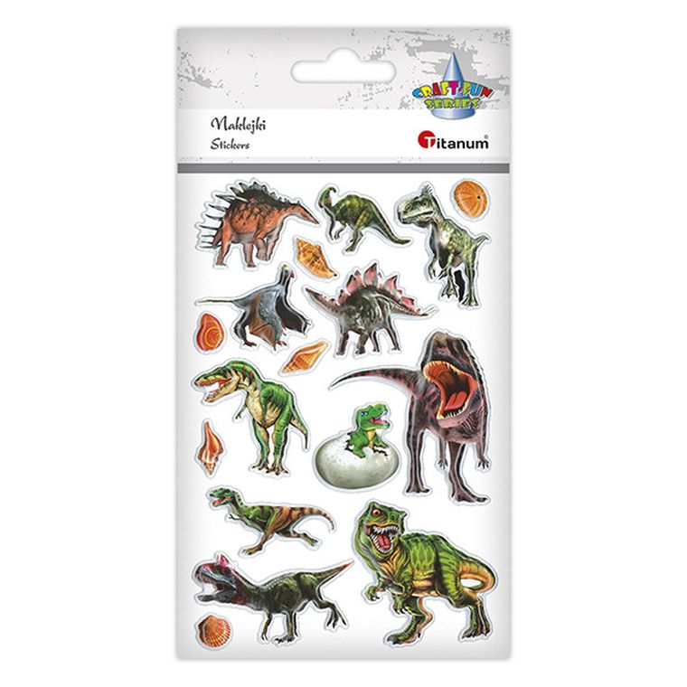 Titanum, naklejki wypukłe, miękkie, dinozaury