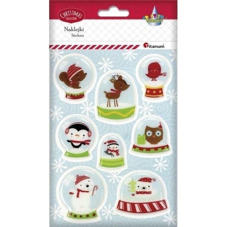 Titanum, naklejki wypukłe, miękkie kule śnieżne, 8 szt.