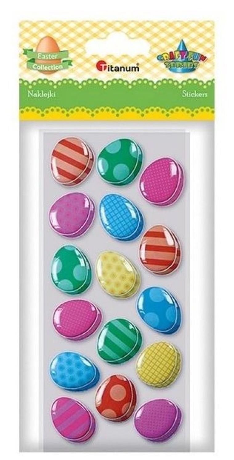 Titanum, naklejki wypukłe, miękkie, pisanki