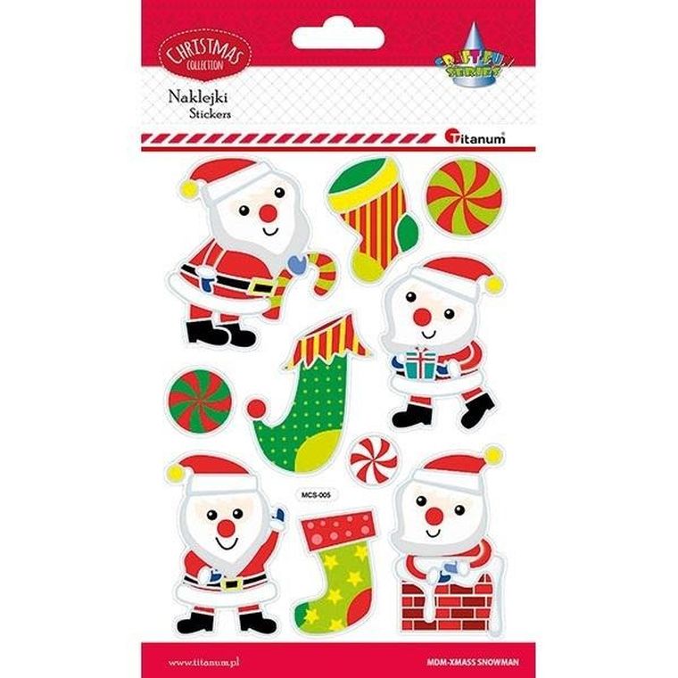 Titanum, naklejki wypukłe, Mikołaje, skarpety, 10 szt.