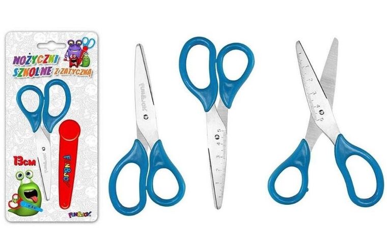 Titanum, nożyczki szkolne z zatyczką, 13 cm