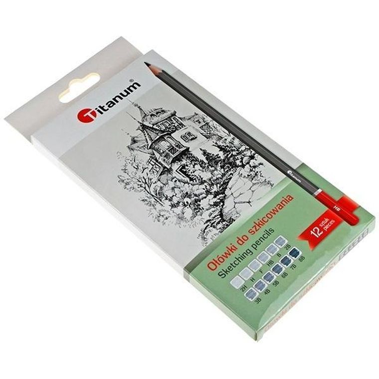Titanum, ołówki do szkicowania, 12 szt.