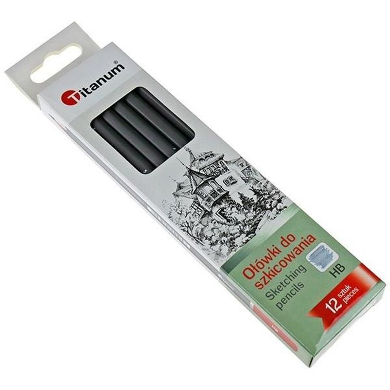 Titanum, ołówki do szkicowania, HB, 12 szt.