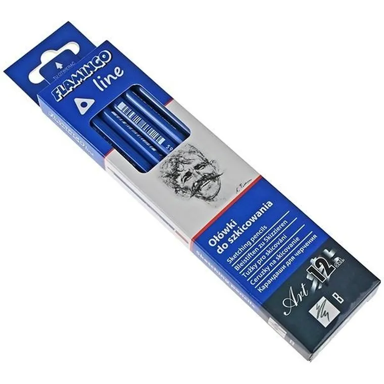 Titanum, ołówki do szkicowania trójkątne, B, 12 szt.