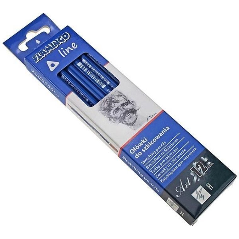 Titanum, ołówki do szkicowania trójkątne, H, 12 szt.