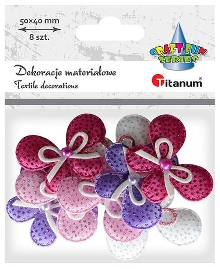 Titanum, ozdoba materiałowa kokardki, mix, 8 szt.