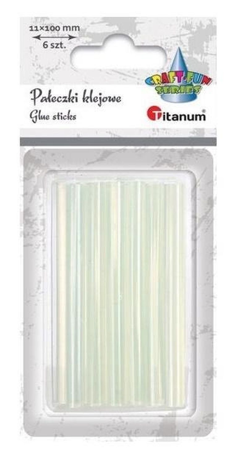 Titanum, pałeczki klejowe przezroczyste, 11-100 mm, 6 szt.