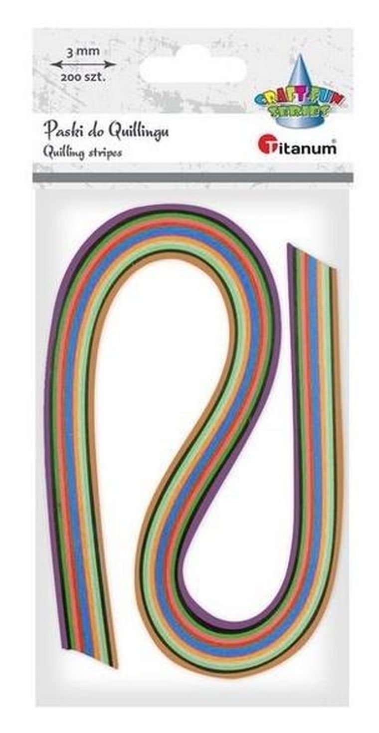 Titanum, paski do quillingu, 3mm, mix, 200 szt.