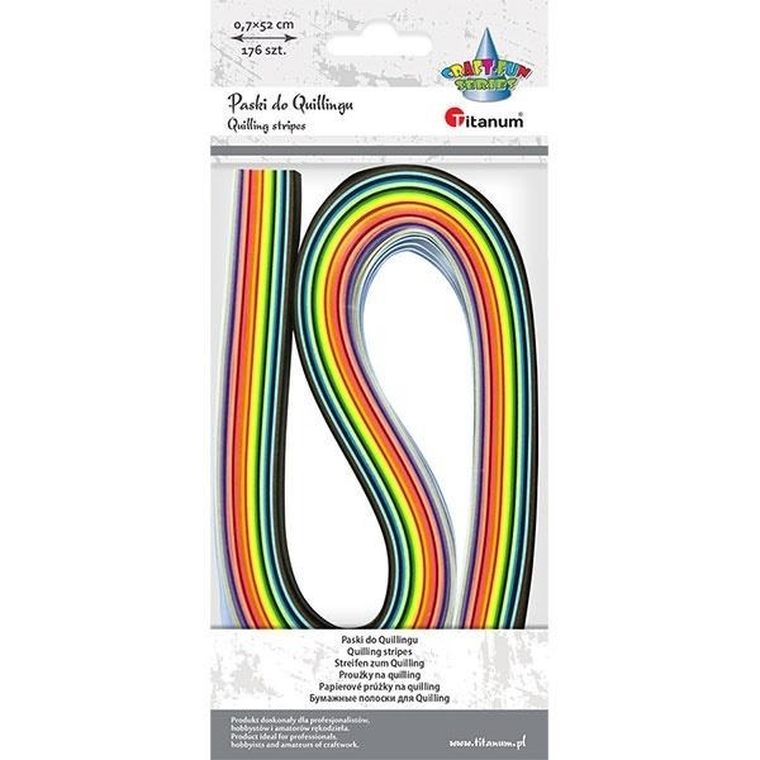 Titanum, paski do quillingu, 7mm, mix, 176 szt.