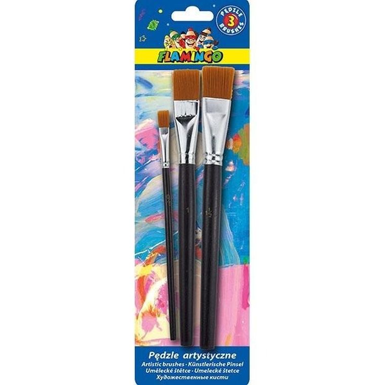 Titanum, pędzle artystyczne, płaskie, 3 szt.