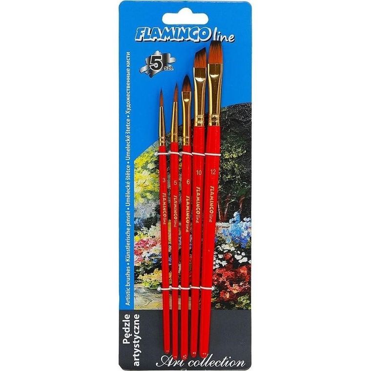 Titanum, pędzle artystyczne syntetyczne, 5 szt.