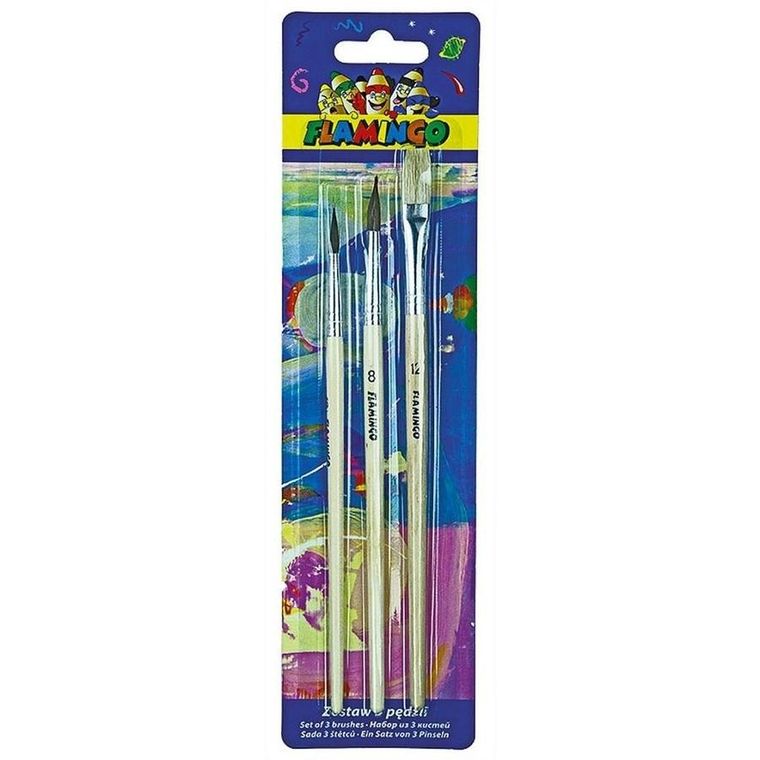 Titanum, pędzle drewniane 3 szt.