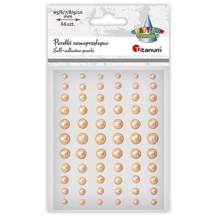Titanum, perełki samoprzylepne, jasnozłote, 66 szt.