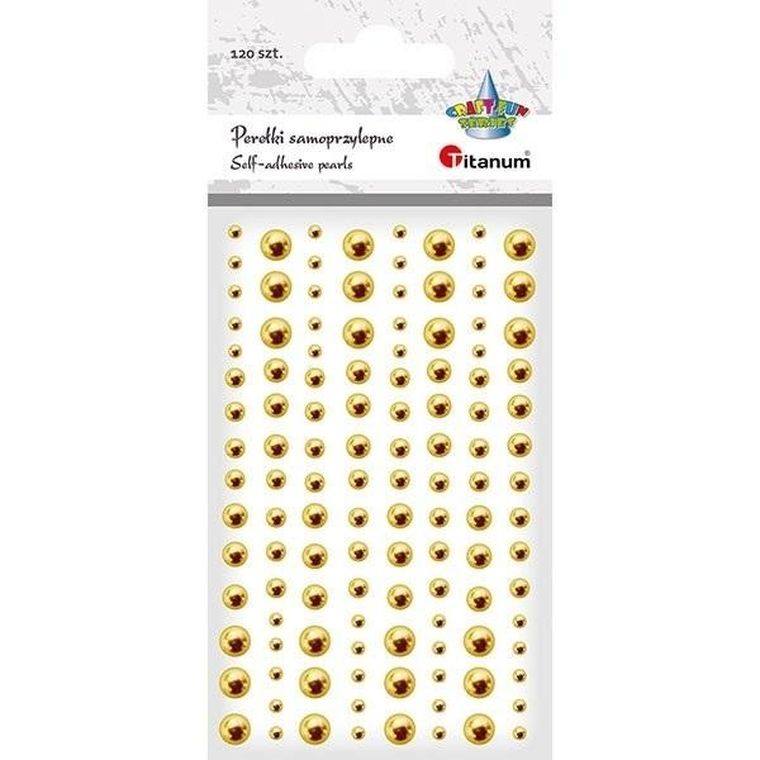 Titanum, perełki samoprzylepne, złote, 120 szt.