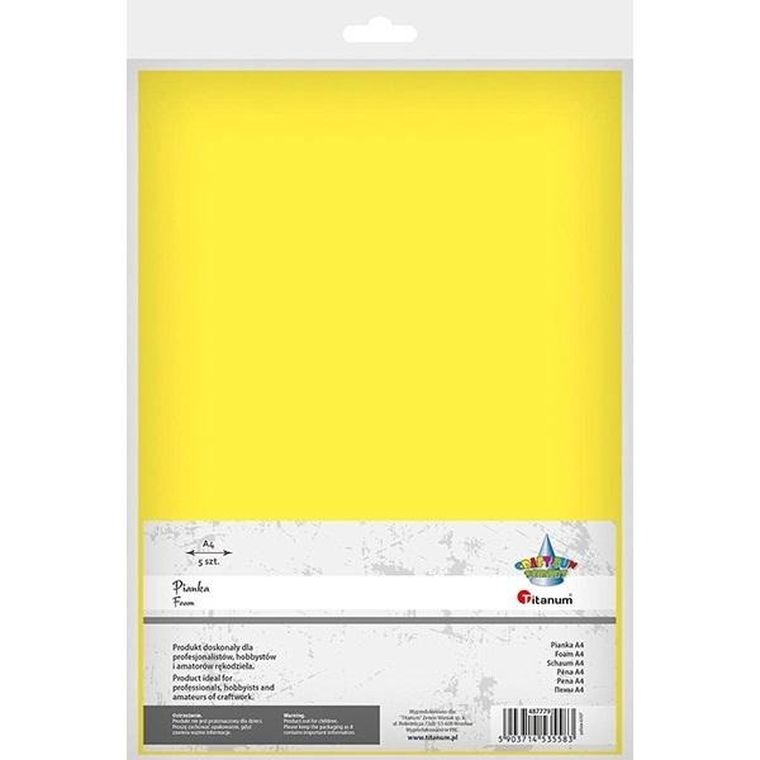 Titanum, pianka A4, 5 szt., żółta