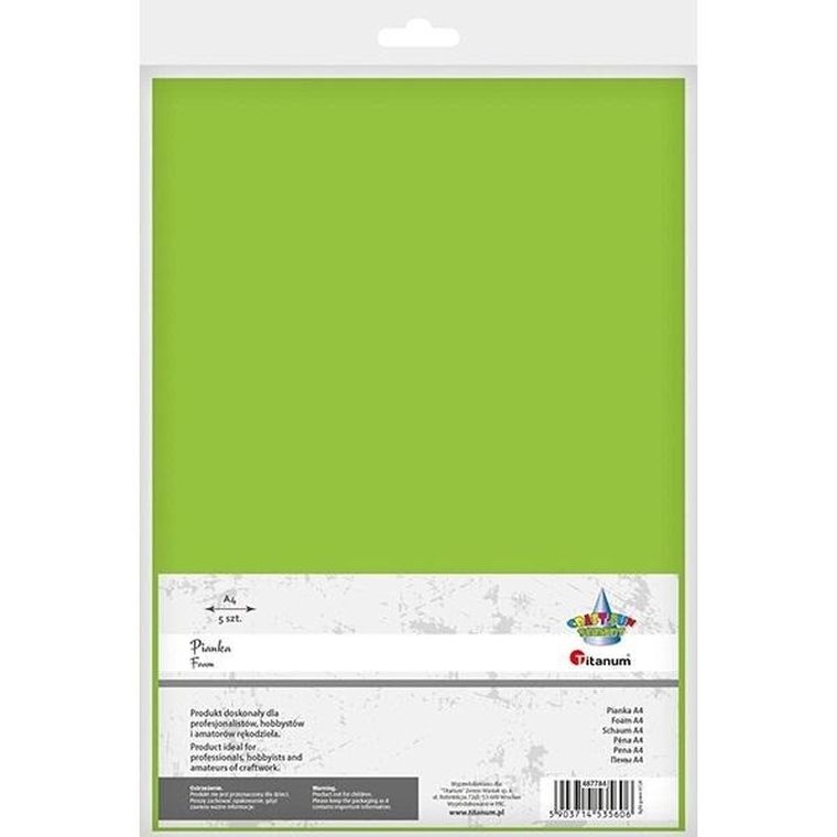 Titanum, pianka A4 limonkowa, 5 szt.