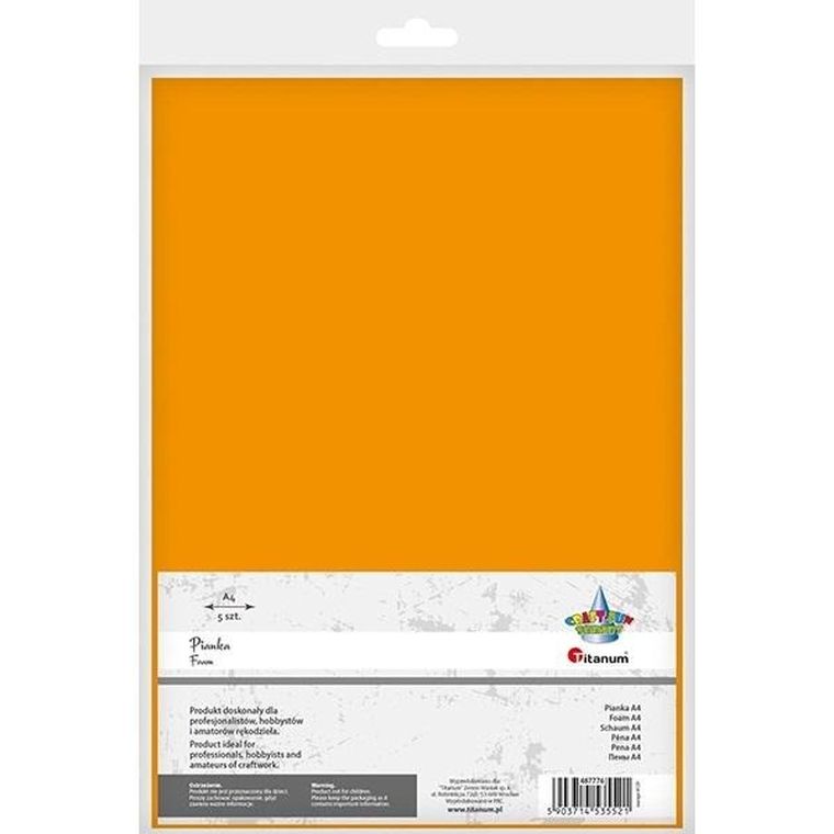 Titanum, pianka pomarańczowa A4, 5 szt.