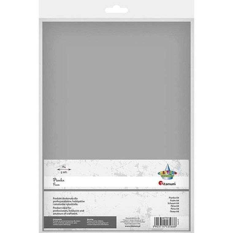 Titanum, pianka szara A4, 5 szt.