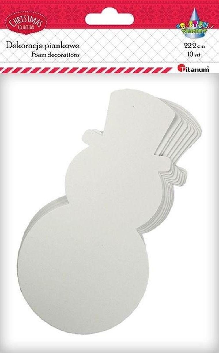 Titanum, piankowe bałwanki, 116-222mm, białe, 10 szt.