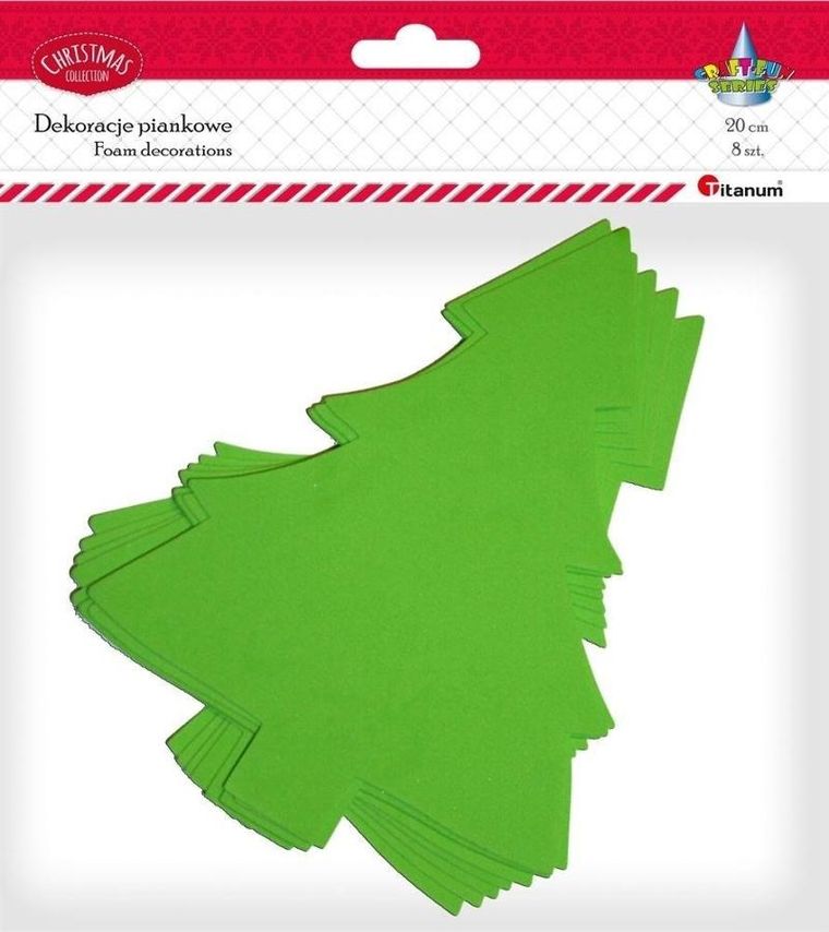 Titanum, piankowe choinki, zielone, 160-202 mm, 8 szt.